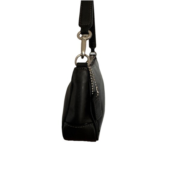 Vintage Coach Hampton Demi Baguette Black Leather Shoulder Bag Wristlet 7785 - Picture 4 of 11